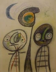 Joan Miro Personnages et lune