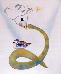 Joseph Stella Two Wood Ducks on a Flowering Branch