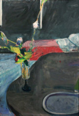 Richard Diebenkorn Interior with Flowers 1961 oil on canvas 56 3/4 x 38 3/4 inches