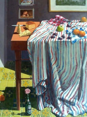 Paul Wonner Striped Cloth with Fruit and Cheese, 1999