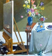 Paul Wonner Studio with Easel and Still Life, 1999
