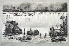 William Kentridge Drawing for The Head &amp;amp; The Load (Landscape with Waterfall), 2018