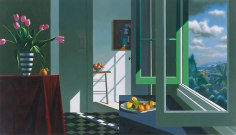 Bruce Cohen Untitled (Interior with Pink Tulips &amp;amp; with View of the Coast)