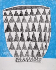 Jonas Wood Triangle Pot with Blue Background, 2009
