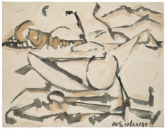 David Smith, &Delta;&Sigma; 10/22/54, 1954.Ink and tempera on paper, 19 3/4 x 25 3/4 inches.