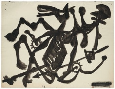David Smith, &Delta;&Sigma; 5/14/52, 1952.&nbsp;Black egg ink on paper, 20 x 26 inches.