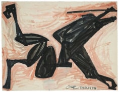 David Smith, &Delta;&Sigma; 10/21/54, 1954.Egg ink and tempera on paper, 19 3/4 x 25 3/4 inches.