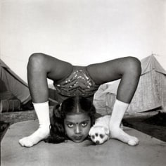 Contortionist with Her Puppy Sweety, Great Raj Kamal Circus, Upleta, India, 1989, 16 x 20 and 20 x 24 inch, Signed on verso
