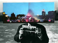 Postcard Visit, Chicago, 1969, (69-35-15-13), 4.75 x 6 inch vintage gelatin silver print and postcard collage, Signed, titled, dated and editioned on verso, Edition 6/30