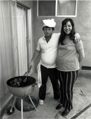 Bill Owens, Sunday afternoon we get it together. I cook the steaks and my wife makes the salad, Edition of 15, 20 x 16 inch gelatin silver print, Signed on verso