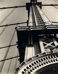 Manhattan Bridge, Looking up, New York, 1934, 8 x 10 vintage Gelatin Silver Print. Also available as later print in 16 x 20 or 24 x 30 inch Gelatin Silver Print, Edition of 60, Signed on mount