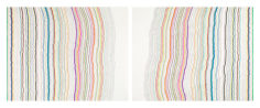 Chiral Lines 6, 2015, Marker and pen on paper, Each: 38 x 50 inches, Overall: 38 x 100 inches