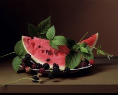 Early American, Watermelon and Blackberries, 2009. Chromogenic print,&nbsp;14 x 18 1/2&nbsp;inches.