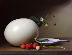 Early American, Strawberries and Ostrich Egg, 2007. Chromogenic print,&nbsp;23 x 17 inches.