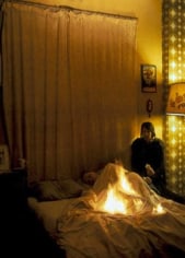 Lover set on Fire in Bed, 2003, 60 x 48 inch Cinachrome Print, Signed, titled, dated and editioned on label on verso, Edition of 7