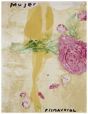 Julian Schnabel  Sexual Spring-Like Winter - Mujer Primaveral, 1995  hand painted 15-color screenprint with poured resin  40 x 30 inches  edition of 80  Publisher: Lococo FIne Art Publisher  $9,000