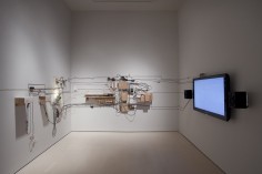 Jeff Shore | Jon Fisher  Cliff Hanger, 2009  wood, wires, motor, cameras, computer and mixed media  dimensions variable