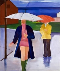 Two Women and Umbrellas