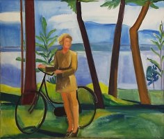 Maine, Girl with Bicycle