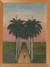 Gregorio Valdes Path Through Palm Trees, Figure in Foreground
