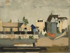 Provincetown 1957 mixed media collage on canvas