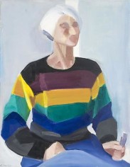 Self Portrait in Striped Sweater