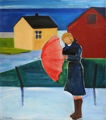 Woman in Reykjavik with Umbrella
