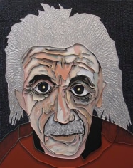 , Lee Waisler, Albert Einstein, 2012, acrylic and wood on canvas, 60 x 48 inches/152.4 x 121.9 cm