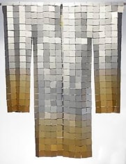 , Miya Ando, Gold Kimono, 2013, hand-dyed anodized aluminum, 22 karat gold leaf, 52 x 40 inches