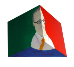 Susan Weil, Stephen,  2003, Acrylic on triangular wood solid, 10 x 14 x 7"