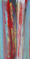 Waters and Fires at Benares, 2008, Acrylic on linen, 60.25 x 30.25"