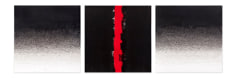 Untitled (triptych), 2014, acrylic, pen and varnish&nbsp;on canvas, 15.75&nbsp;x 47.25 inches/40&nbsp;x 120 cm. Photograph&nbsp;&copy; Jonathan Greet