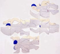 Susan Weil, Swimmers, 2000, Acrylic on foamcore, 38 x 95"