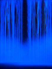Hiroshi Senju, Waterfall, 2014, acrylic and fluorescent pigments on Japanese mulberry paper, 102 x 76 5/16 inches/259 x 194 cm