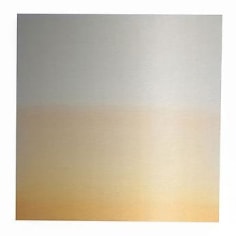 Miya Ando, Transformation Orange Light, 2013, hand-dyed anodized aluminum, 24 x 24 inches
