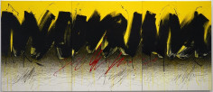 Golnaz Fathi, Untitled, 2021, mixed media on canvas, 35.4 x 82.7 inches/90 x 210 cm