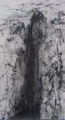 , Hiroshi Senju, Cliff #25, 2015, acrylic and natural pigments on Japanese mulberry paper, 68 7/8 x 37 3/4 inches/175 x 96 cm