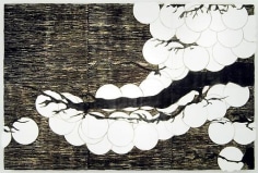 , Donald Sultan, Japanese Pine April 16 2007, 2007, spackle and tar on tile over masonite, 96 x 144 inches