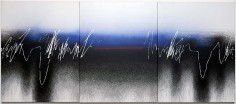 Golnaz Fathi, Untitled, 2021, mixed media on canvas, 35.4 x 82.7 inches/90 x 210 cm