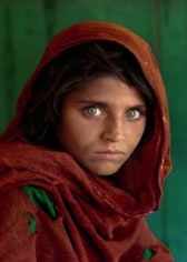 Steve McCurry, Sharbat Gula, the Afghan Girl, at Nasir Bagh refugee camp near Peshawar, Pakistan , 1984, ultrachrome print, 20 x 24 inches/50.8 x 60.96 cm; &copy; Steve McCurry