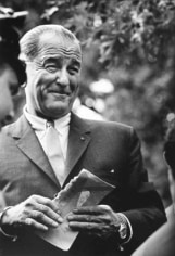 Lyndon Johnson, New Jersey (at Kosygin Summit&nbsp; &quot;He Learns he&#039;s a Grandfather&quot;), 1964, Silver Gelatin Photograph
