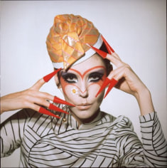 Peggy Moffitt Headshot in &quot;Siamese&quot; Silk Blouse with Red Lacquered Finger Guards by Rudi Gernreich, 1968, 24 x 20 Ilfochrome Photograph, Ed. 25