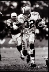Cleveland Browns Jim Brown in action, Silver Gelatin Photograph