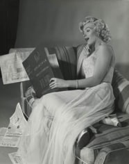 Marilyn Monroe (Reading Reference Book- Side View), 14 x 11 Silver Gelatin Photograph