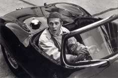 Steve McQueen in His Jaguar XK-SS, Paramount Studios, 1962 (Plate 89), 20 x 24 Silver Gelatin Photograph, Ed. 15