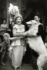 Woman with Wolfhound&nbsp;at White Russian Ball, New York, 1963, Silver Gelatin Photograph