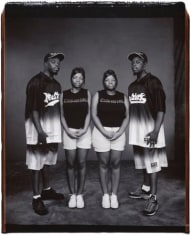 Dondre and Derrick Johnson with their sisters Tomakco and Tomekco Webster, Twinsburg, 2001, 24 x 20 Polaroid Photograph