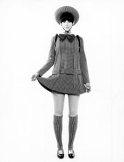 Peggy Moffitt in &quot;Japanese Schoolgirl&quot; by Rudi Gernreich, Standing, 1967, 14 x 11 Vintage Silver Gelatin Photograph