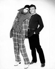 Peggy Moffitt in &quot;Duke of Windsor&quot; Pantsuit with Rudi Gernreich, 1968, 14 x 11 Vintage Silver Gelatin Photograph