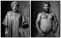 Beauty Salon Customer / Man with Curlers, 2005 / 2004, 20 x 32-1/2 Diptych, Archival Pigment Print, Ed. 20
